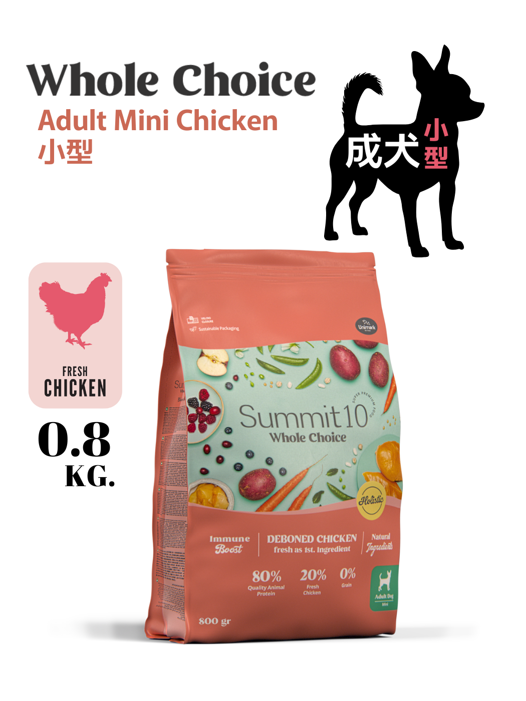 DOG ADULT MINI CHICKEN 800gr(小型成犬)